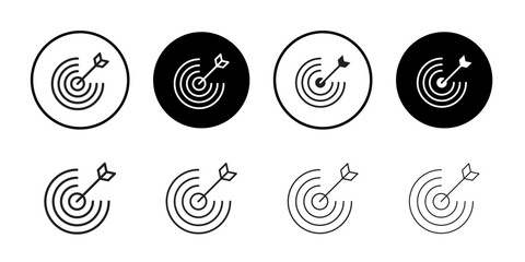 Accuracy icon outline set sign