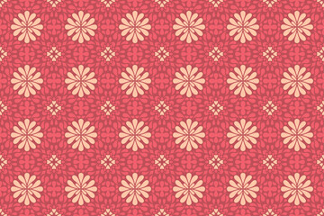 Flowers Batik Seamless Pattern In Pastel Color