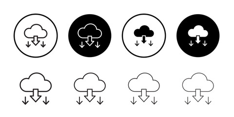 Obraz premium Cloud download icon outline set sign