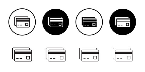 Obraz premium Credit card icon outline set sign