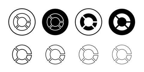 Donut chart icon outline set sign