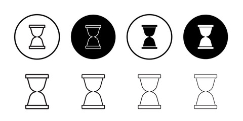 Hourglass icon outline set sign