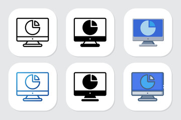 Fototapeta premium pie chart icons with various design styles