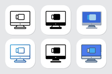 video icons with various design styles