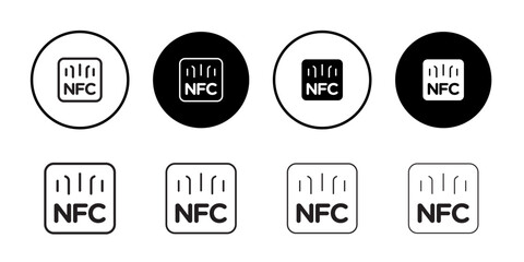 Fototapeta premium NFC icon outline set sign