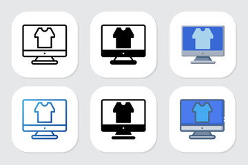 shirt icons with various design styles