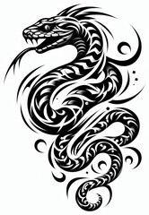 Naklejka premium TRIBAL TATOO トライバル タトゥ 刺青 蛇