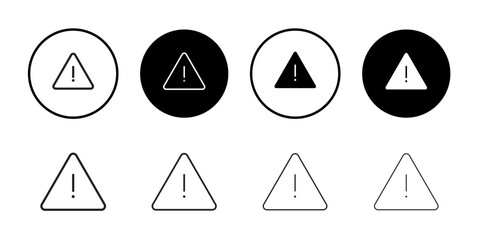 Warning icon outline set sign