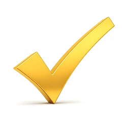 Golden check mark icon on white background