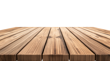 Light wooden table top isolate on transparent background, Products presentation concept