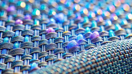Fototapeta premium A Close-up of a Woven Material with Iridescent Embellishments