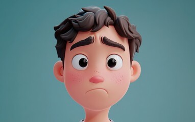 A 3D cartoon emoji of a person with puffy cheeks and a worried expression, highlighting facial swelling with wavy lines around the head to signify discomfort 