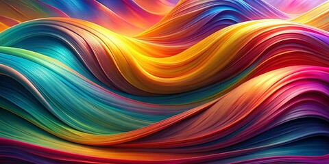 Fototapeta premium Abstract Fluid Scape of Vibrant Colors, Curving and Intertwining in a Dynamic and Enchanting Composition