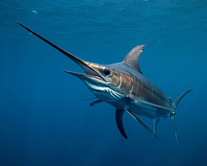 Obraz premium The Indo-Pacific sailfish Istiophorus Platypterus is a sailfish native to the Indian and Pacific Oceans.