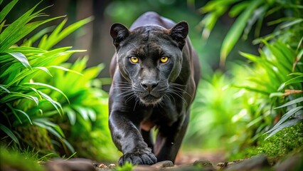 Thrilling encounter of a wild jungle predator