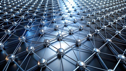 Interwoven Silver Grid Lines in Tech Network. Perfect for: Networking Event, Technology Seminar