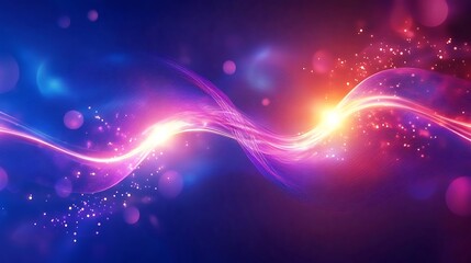 Mystical energy waves with bright colors and gentle glowing light