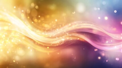 Mystical energy waves with bright colors and gentle glowing light