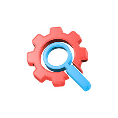 Search fix problem setting gear 3d icon symbol