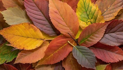 fall leaves texture layered on each other