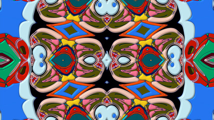 Colorful symmetrical abstract kaleidoscope background pattern for summer 