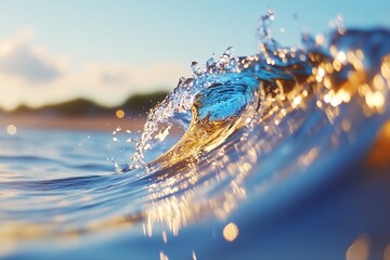 Crashing Wave in Sunset