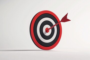 A sleek design of a target symbol on a white background, embodying focus and precision in contemporary graphics.