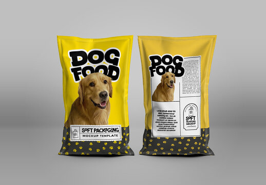 Pair of Soft Packaging Sacks Mockup