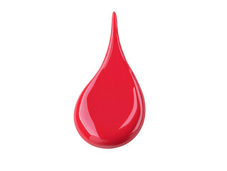 Obraz premium Glossy Red Paint Drop on transparent Background