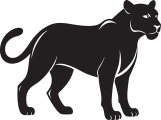 Obraz premium Standing Panther Silhouette Illustration - Graceful Wild Animal Art