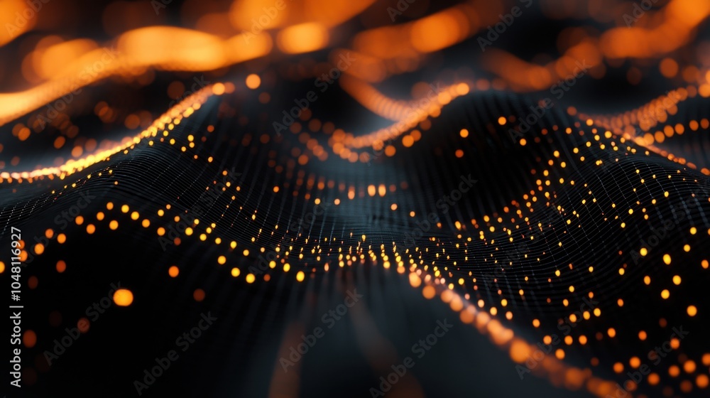 Poster close-up of binary code, zeros and ones representing digital information flowing smoothly, symbolizi