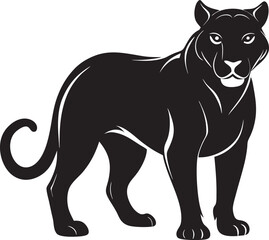 Obraz premium Standing Panther Silhouette Illustration - Graceful Wild Animal Art