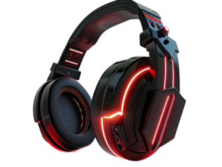 Sleek Modern Gaming Headset with LED Lights