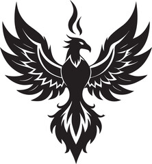 Fototapeta premium Majestic Phoenix Silhouette Vector - Symbol of Rebirth and Power