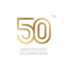 Obraz premium 50 years anniversary logo design on white background for celebration event. 50th celebration emblem.