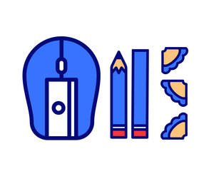 Illustration of a pencil sharpener with cute character, perfect for educational, learning, writing, and office themed