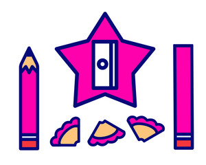 Illustration of a pencil sharpener with cute character, perfect for educational, learning, writing, and office themed