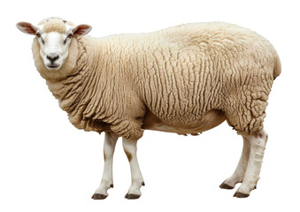Obraz premium Cute Sheep Standingon transparent Background