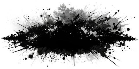 Ink Splash Vector Illustration - Black Silhouette Art, Paint Splatter, Grunge Graphic Elements for Creative Designs and Backgrounds