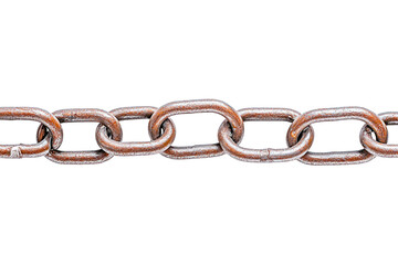 Rusty Metal Chain Links on transparent Background