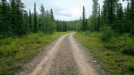 Exploring the serene beauty of nature a dusty trail through lush green forests and majestic landscapes