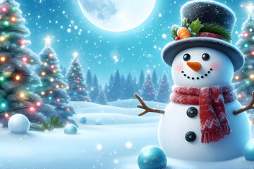 Obraz premium Snowman decoration for Christmas background