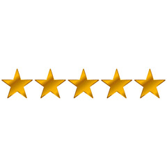  Metallic gold 5 stars rating 