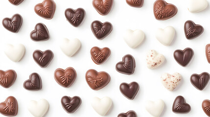Isolated beans on a white background showcasing a delicious selection of chocolate flavors and gourmet treats