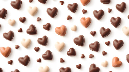 Fototapeta premium Isolated beans on a white background showcasing a delicious selection of chocolate flavors and gourmet treats