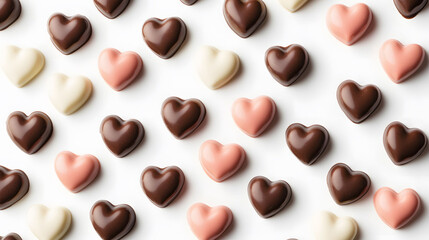 Isolated beans on a white background showcasing a delicious selection of chocolate flavors and gourmet treats