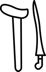 Keris Indonesian Traditional Weapon Icon in Outline Style