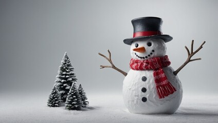 3D Snowman  isolated on white background