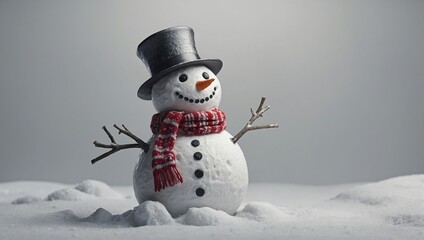 3D Snowman  isolated on white background