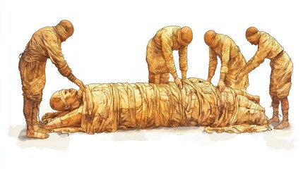 Mummification Process Illustrated in Graphic Representation